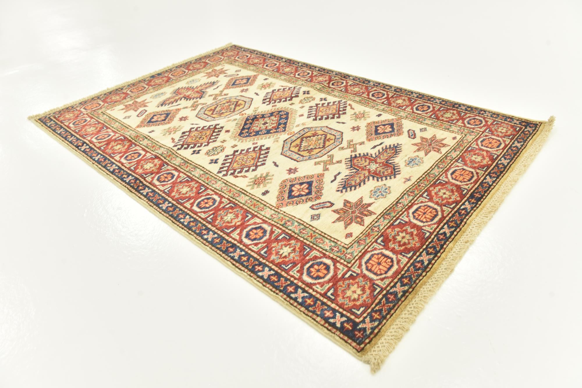 3' 5 x 5' Hand Knotted Kazak Oriental Rug