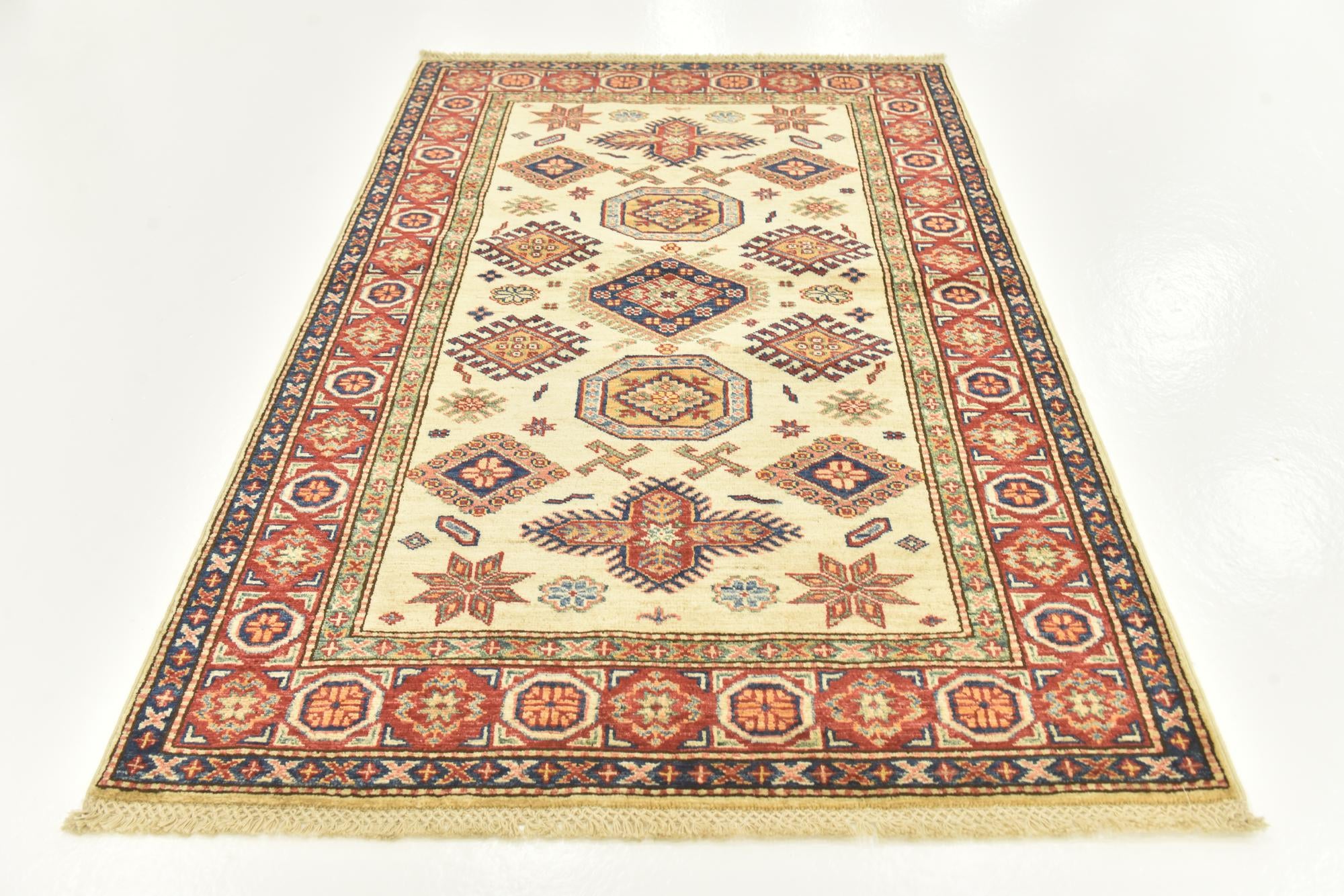 3' 5 x 5' Hand Knotted Kazak Oriental Rug