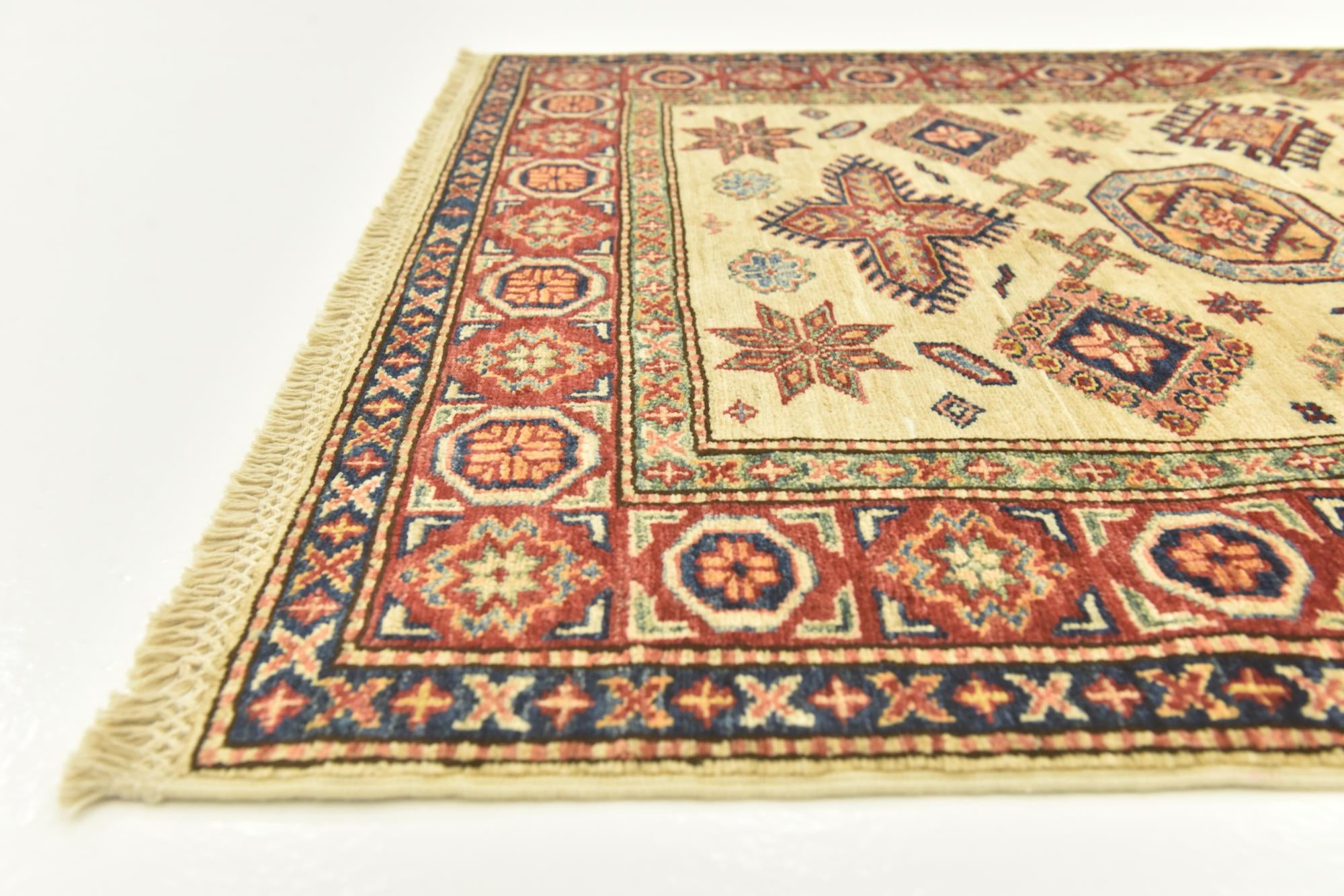 3' 5 x 5' Hand Knotted Kazak Oriental Rug