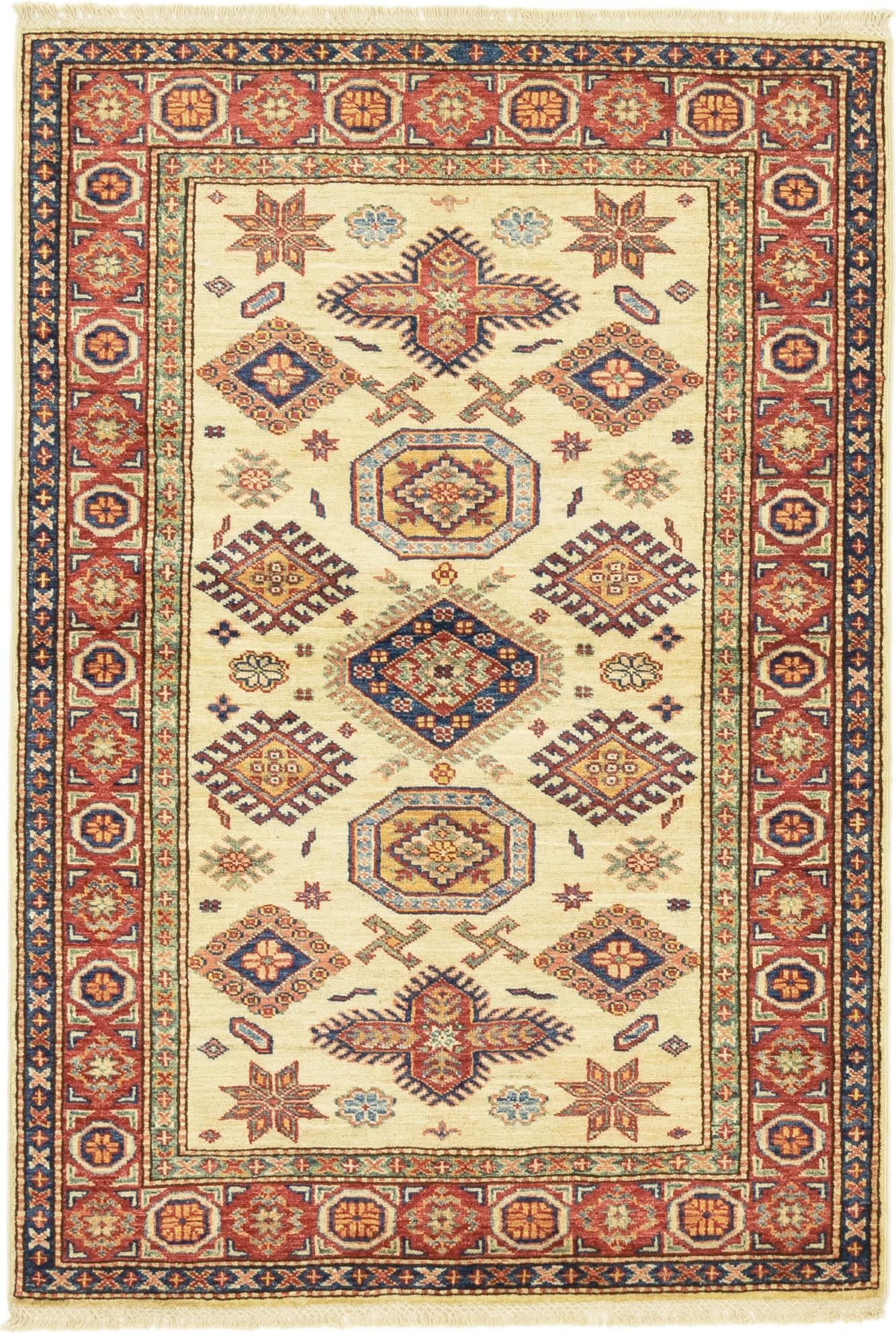 3' 5 x 5' Hand Knotted Kazak Oriental Rug