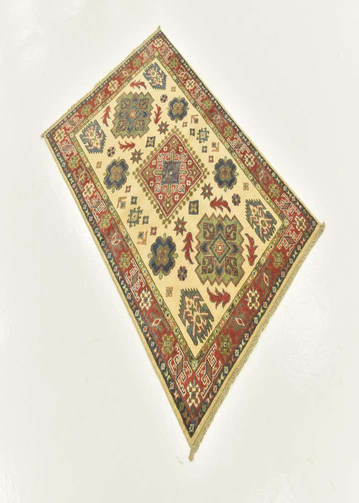 3' 4 x 4' 10 Hand Knotted Kazak Rug