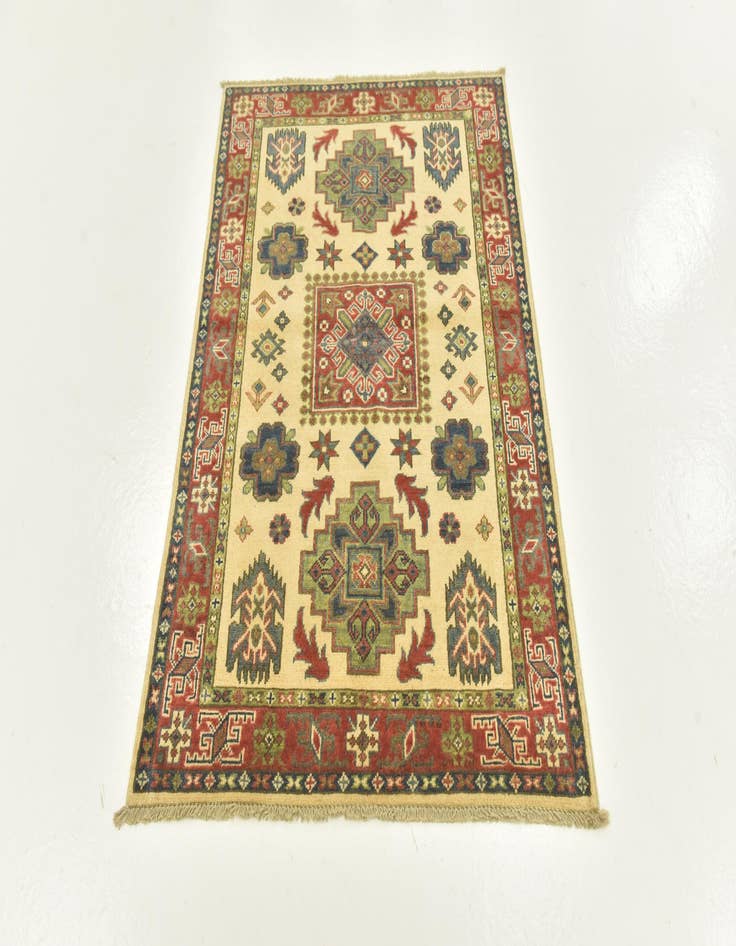 Detail image of 3' 4 x 4' 10 Hand Knotted Kazak Rug