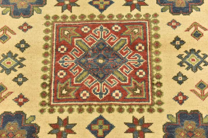 3' 4 x 4' 10 Hand Knotted Kazak Rug