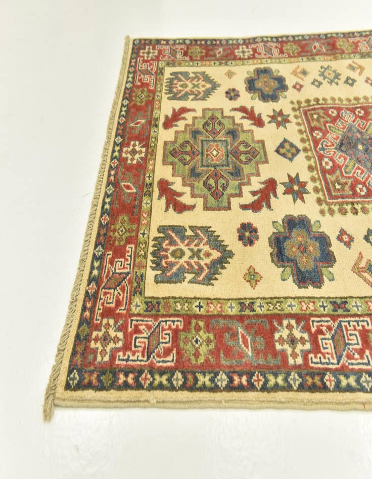 Detail image of 3' 4 x 4' 10 Hand Knotted Kazak Rug