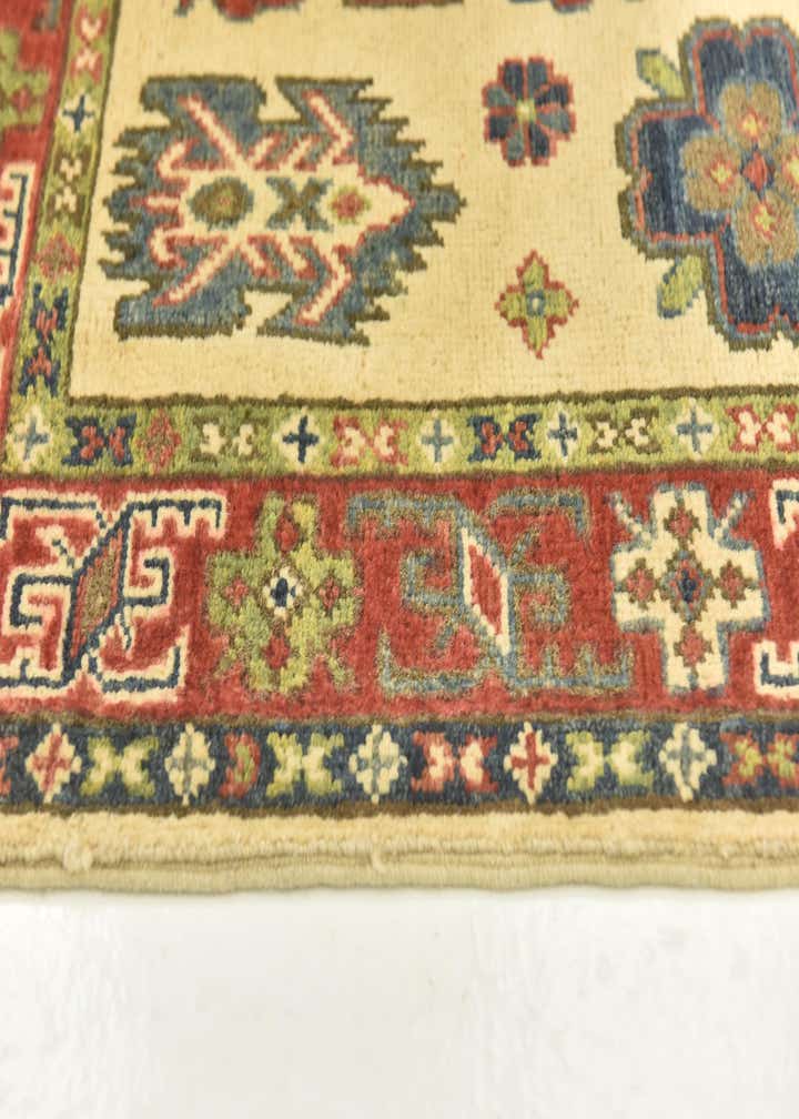 3' 4 x 4' 10 Hand Knotted Kazak Rug