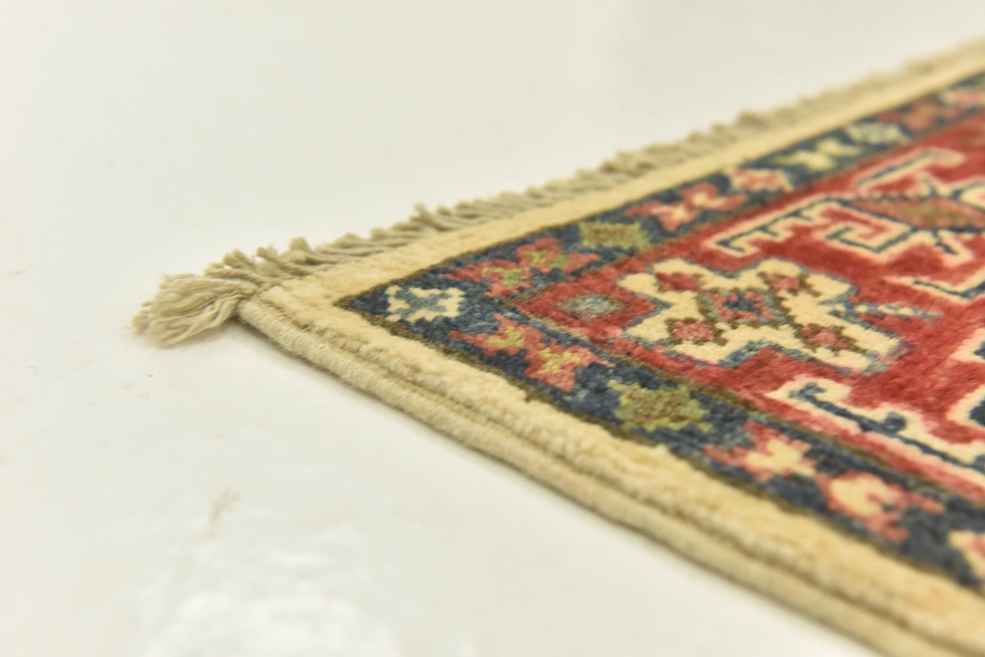 3' 4 x 4' 10 Hand Knotted Kazak Rug