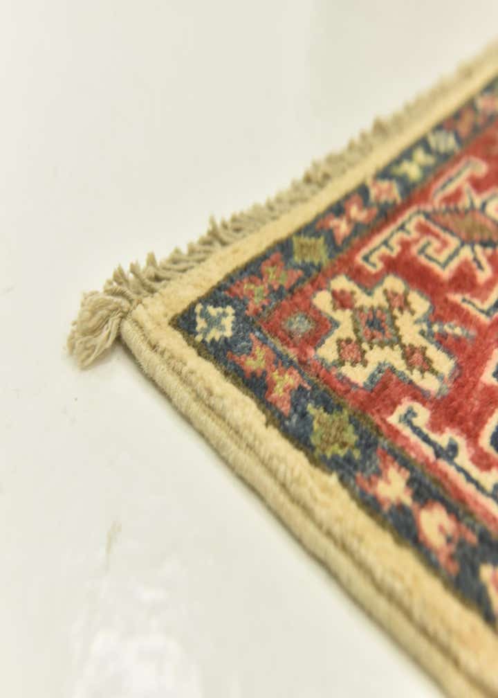 3' 4 x 4' 10 Hand Knotted Kazak Rug
