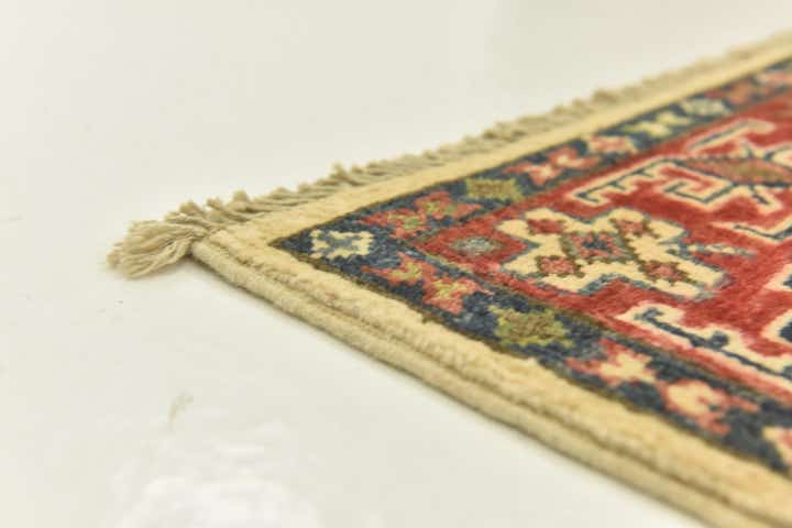 3' 4 x 4' 10 Hand Knotted Kazak Rug