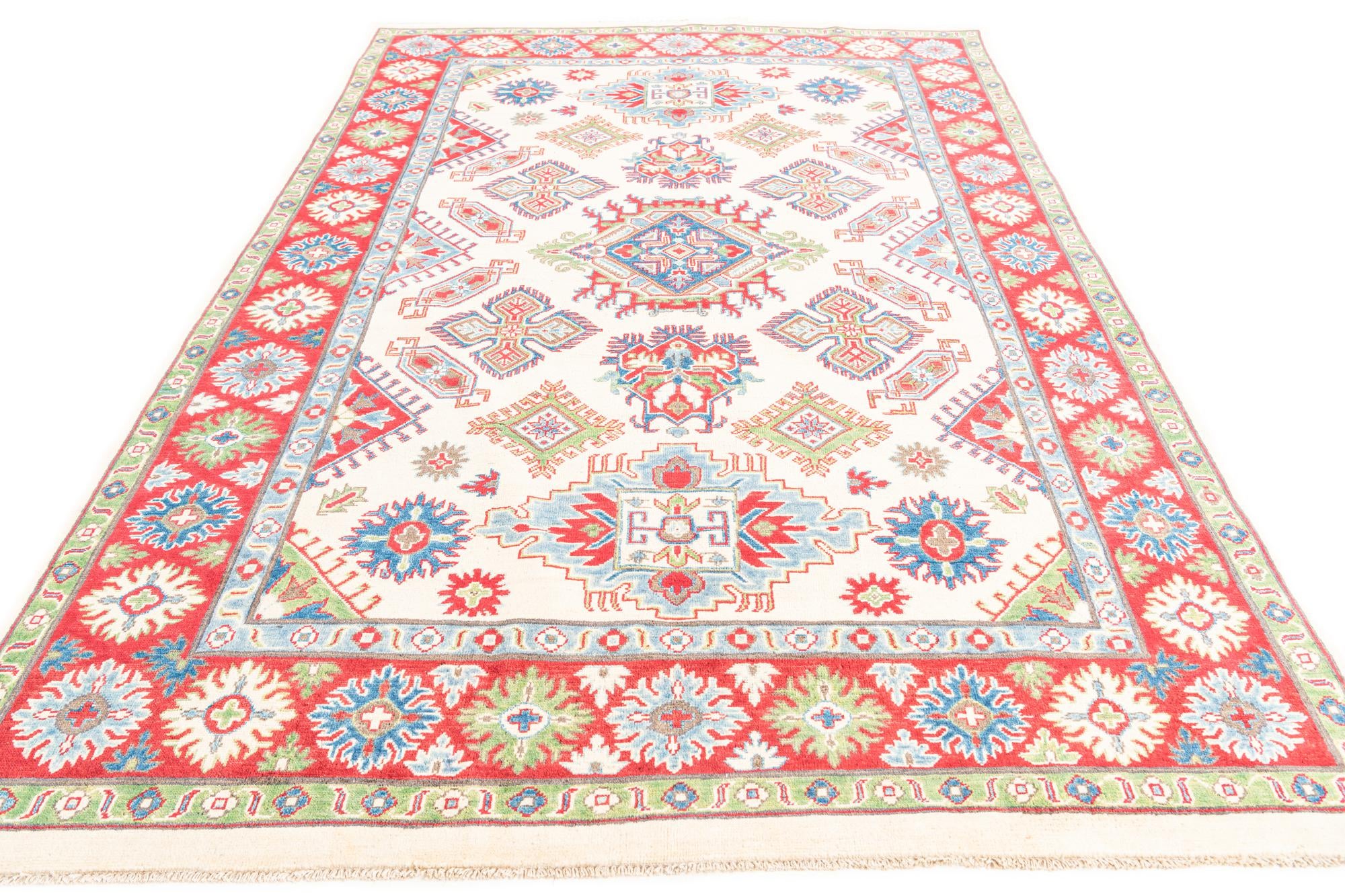6' 6 x 9' 7 Hand Knotted Kazak Rug