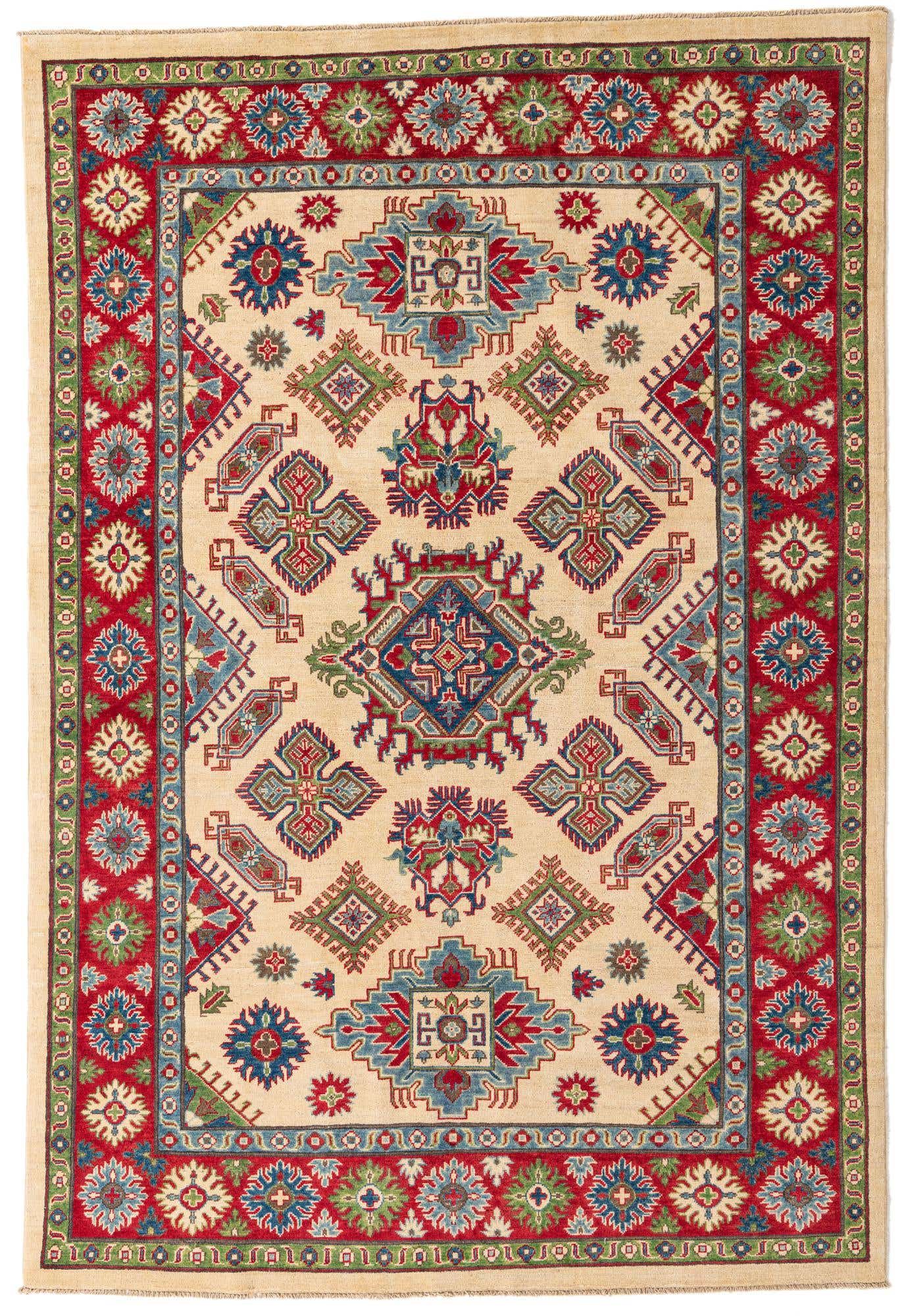 6' 6 x 9' 7 Hand Knotted Kazak Rug