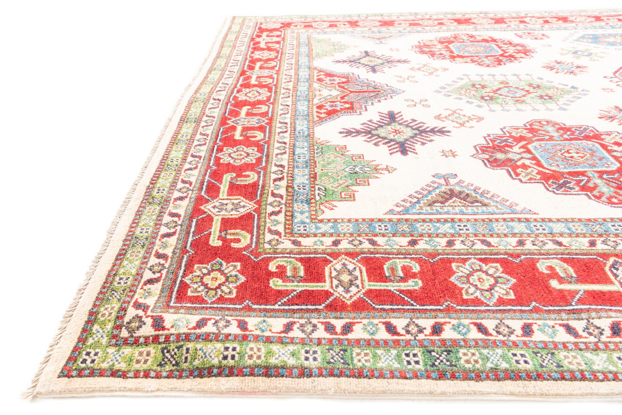6' 7 x 9' 9 Hand Knotted Kazak Rug