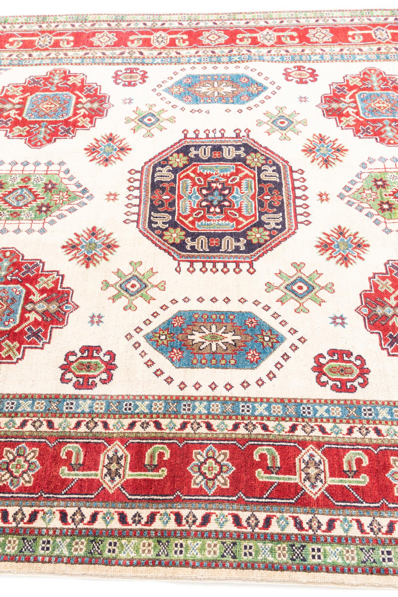 6' 7 x 9' 9 Hand Knotted Kazak Rug