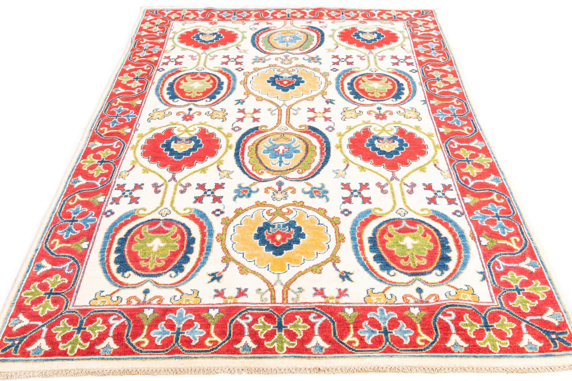 4' 10 x 7' 3 Hand Knotted Kazak Rug