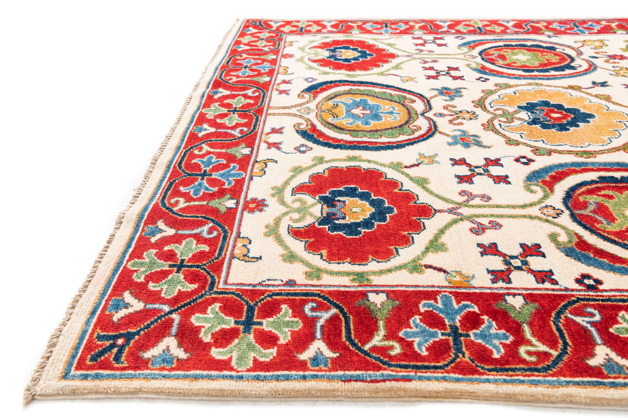 4' 10 x 7' 3 Hand Knotted Kazak Rug
