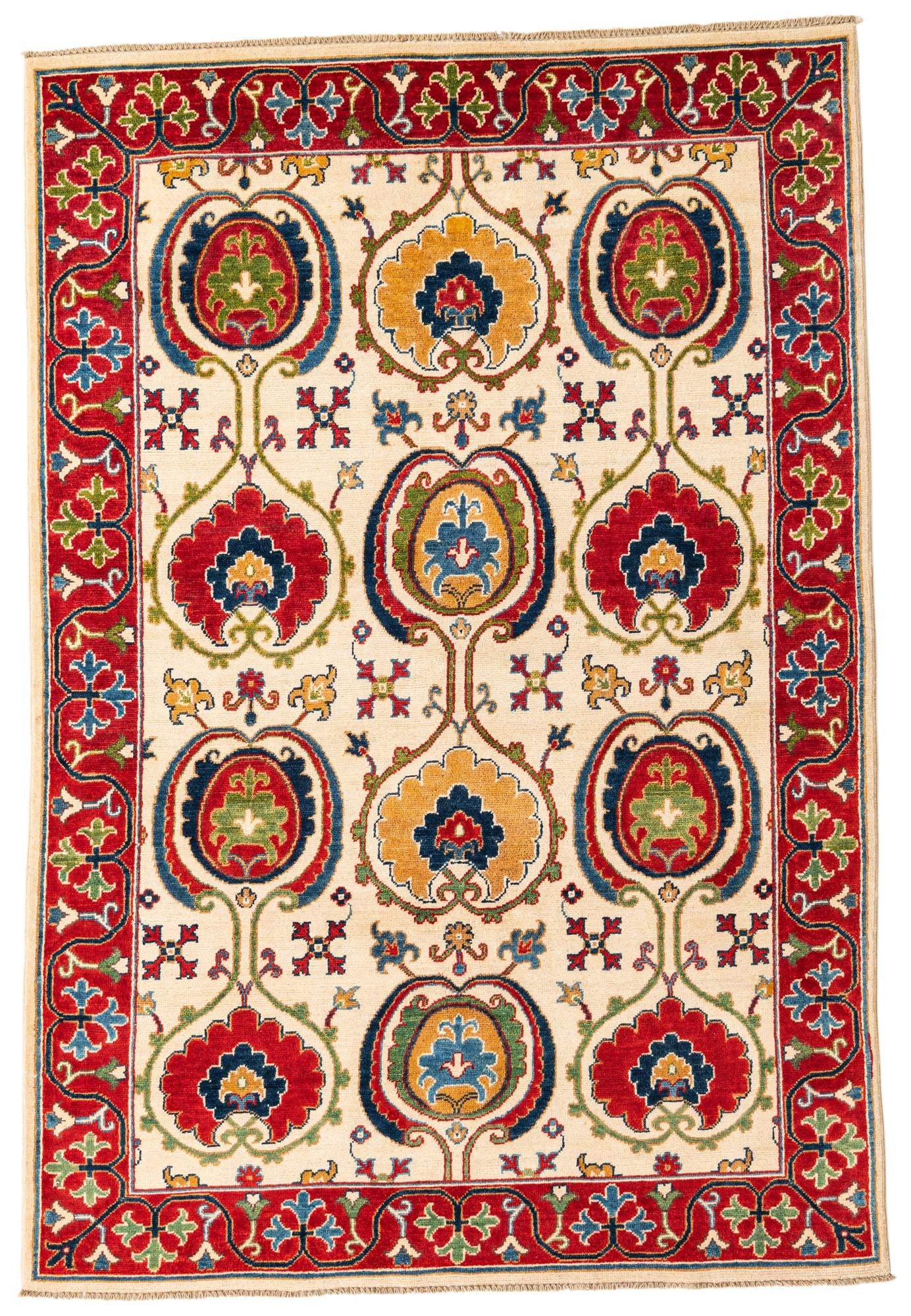 4' 10 x 7' 3 Hand Knotted Kazak Rug