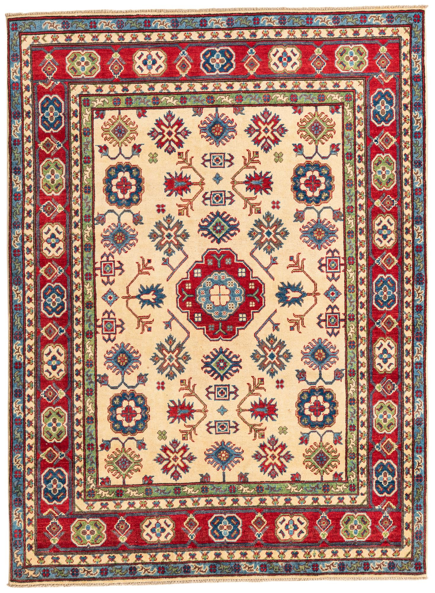 5' 1 x 7' Hand Knotted Kazak Rug