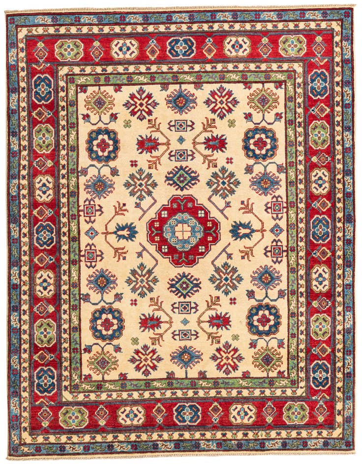 Detail image of 5' 1 x 7' Hand Knotted Kazak Rug