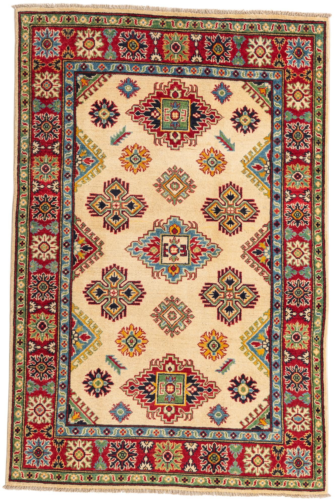 4' x 6' 1 Hand Knotted Kazak Rug