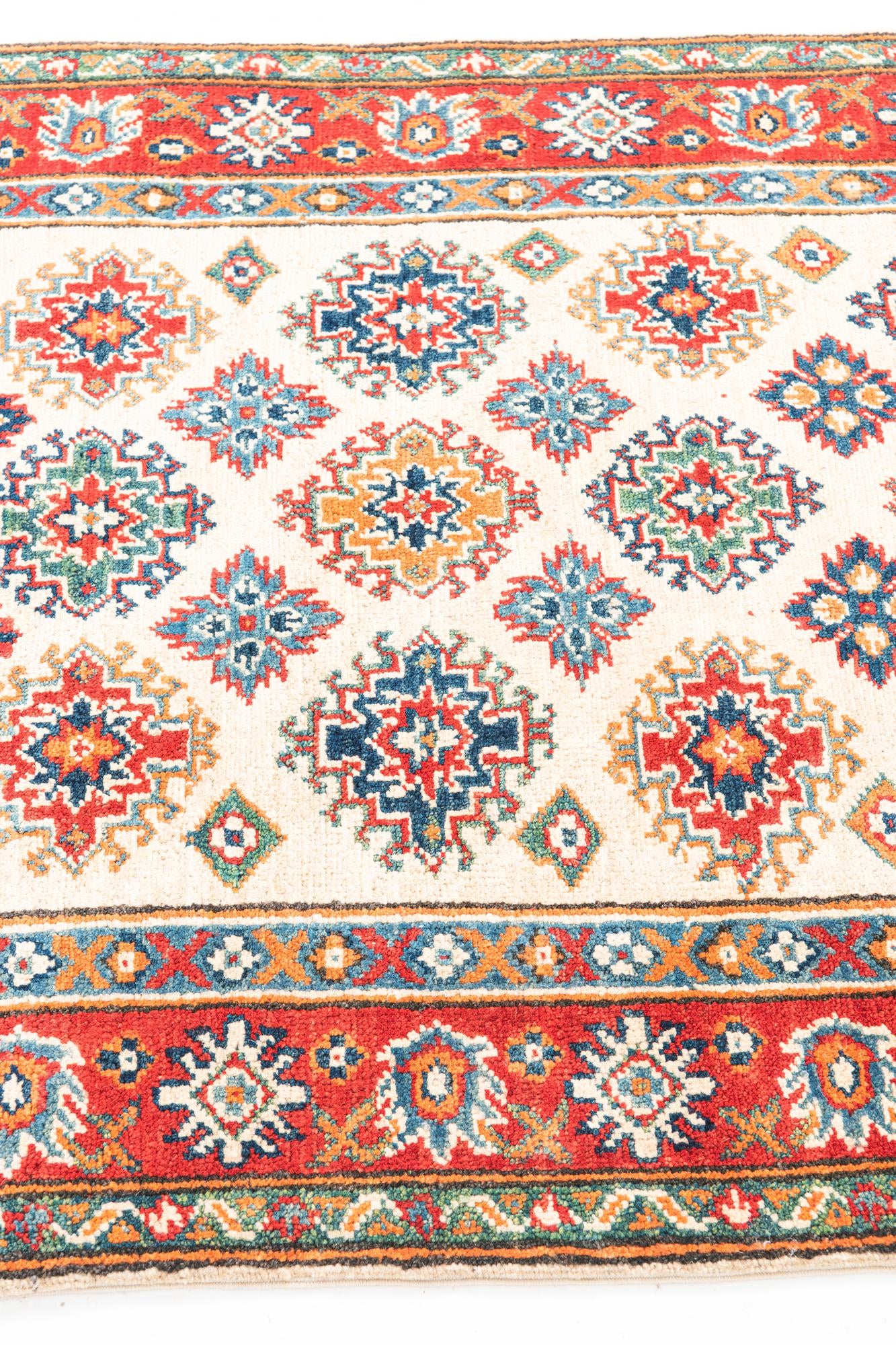 3' 4 x 4' 10 Hand Knotted Kazak Rug