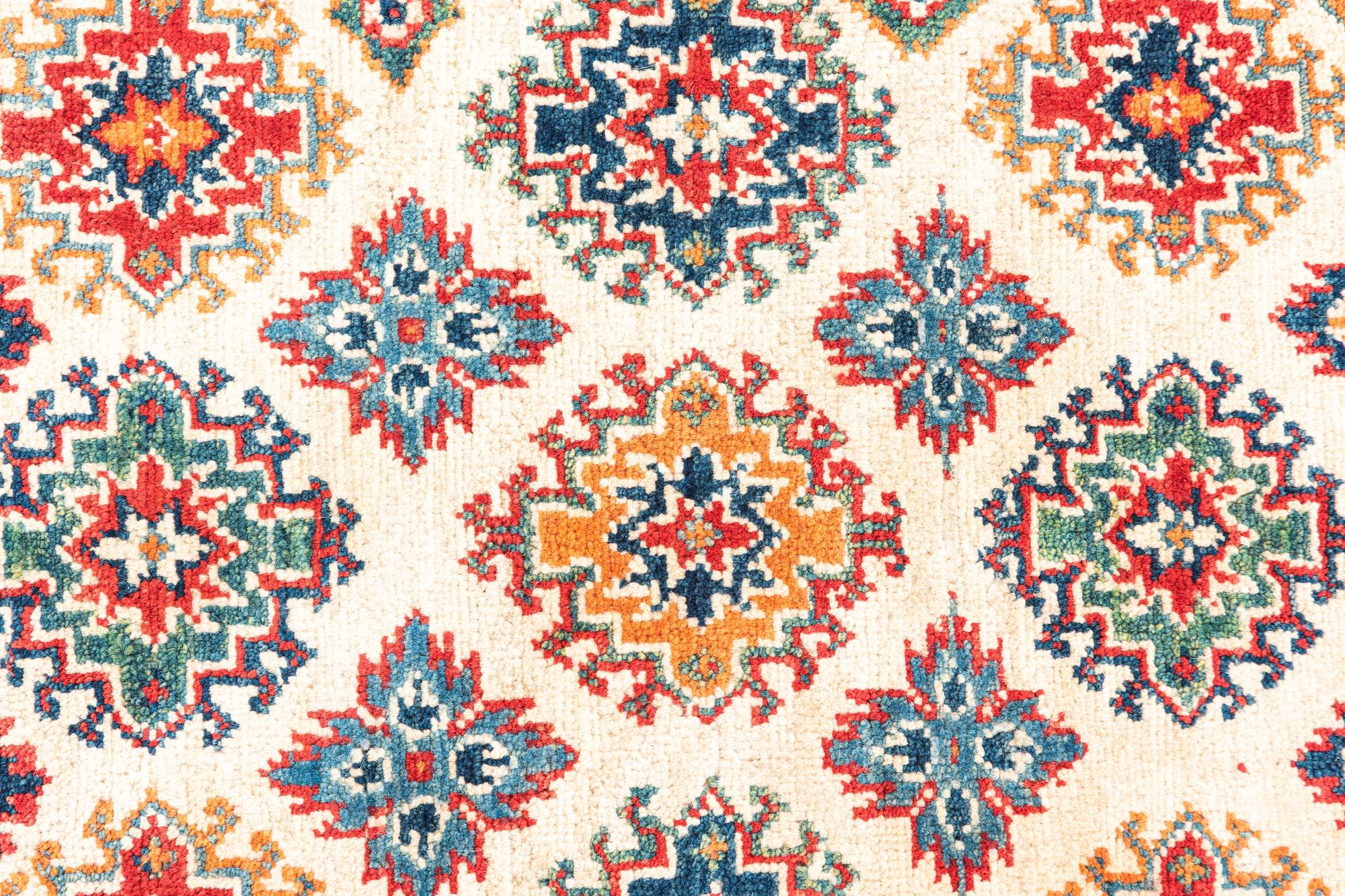 3' 4 x 4' 10 Hand Knotted Kazak Rug