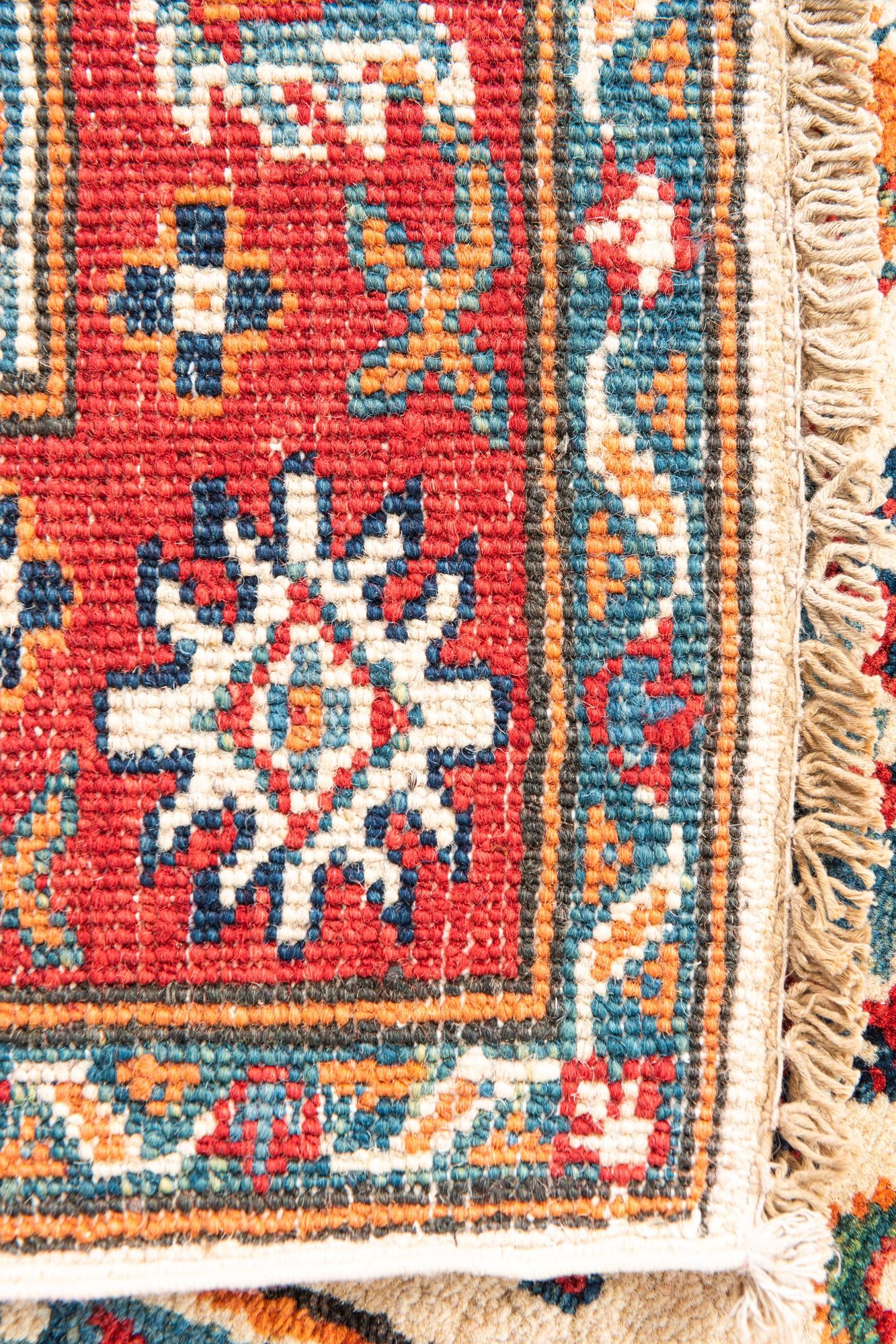 3' 4 x 4' 10 Hand Knotted Kazak Rug
