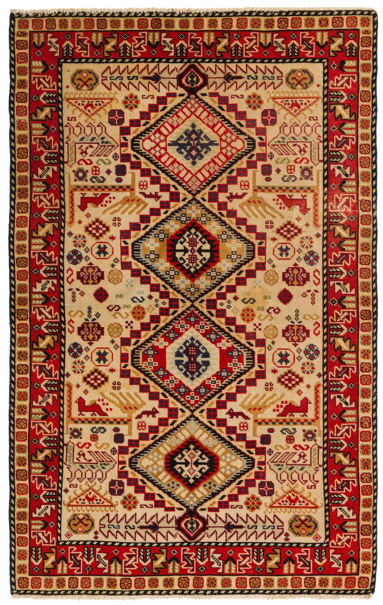 5' x 8' Hand Knotted Kazak Wool Rug