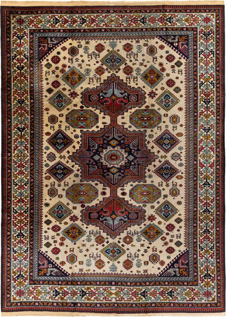 7' 9 x 9' 11 Hand Knotted Kazak Wool Rug