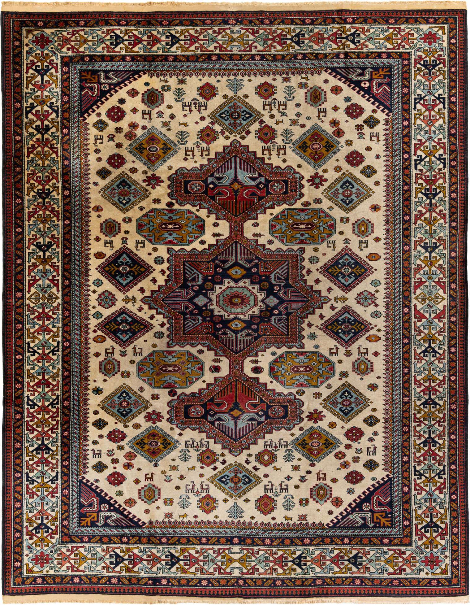 7' 9 x 9' 11 Hand Knotted Kazak Wool Rug