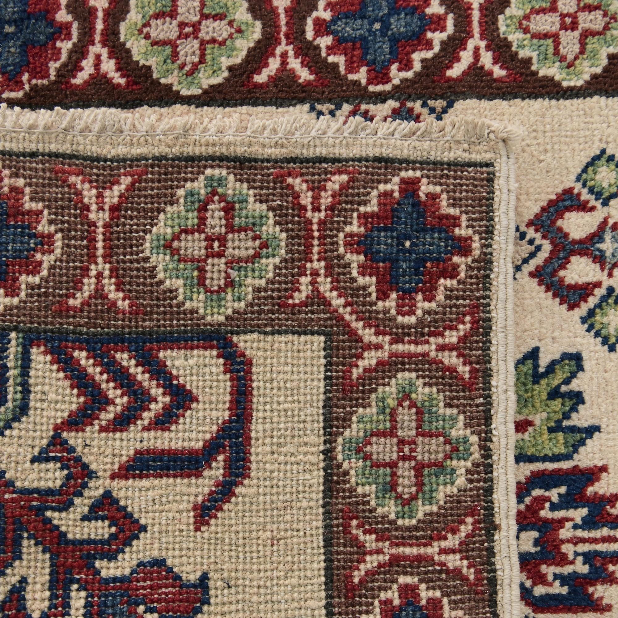 60cm x 85cm Hand Knotted Kazak Rug