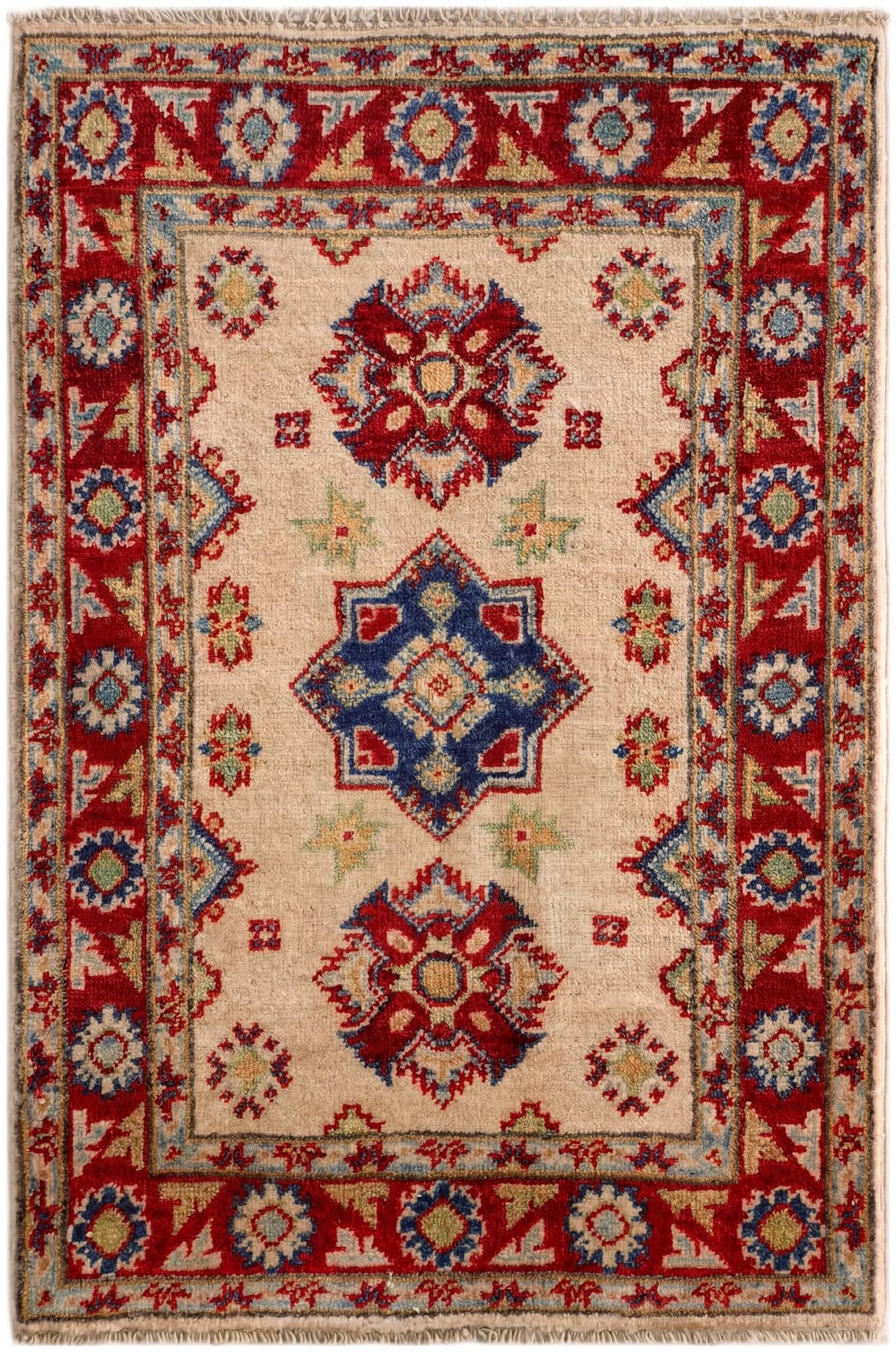2' x 3' 1 Hand Knotted Kazak Rug