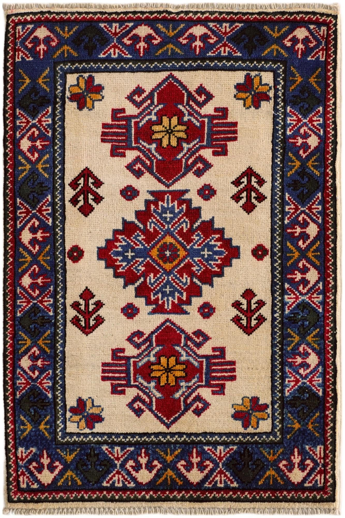 2' x 3' 1 Hand Knotted Kazak Rug