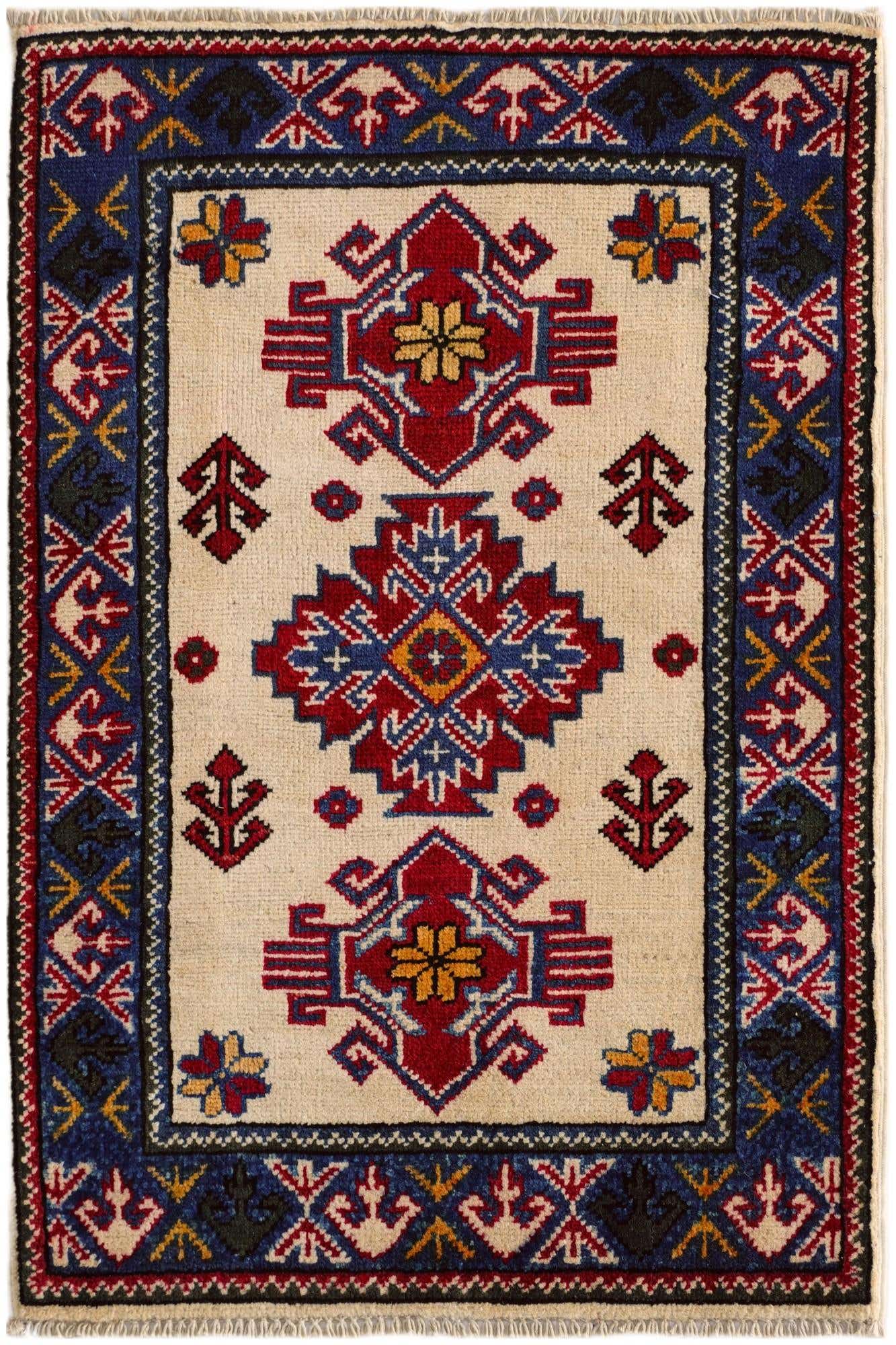 2' x 3' 1 Hand Knotted Kazak Rug