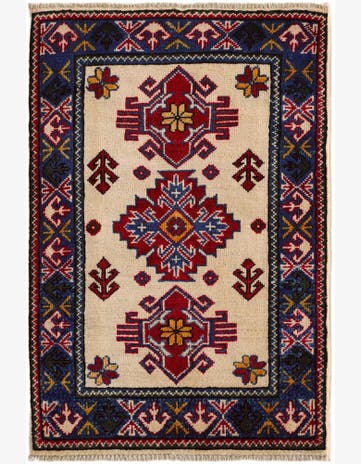 2' x 3' 1 Hand Knotted Kazak Rug