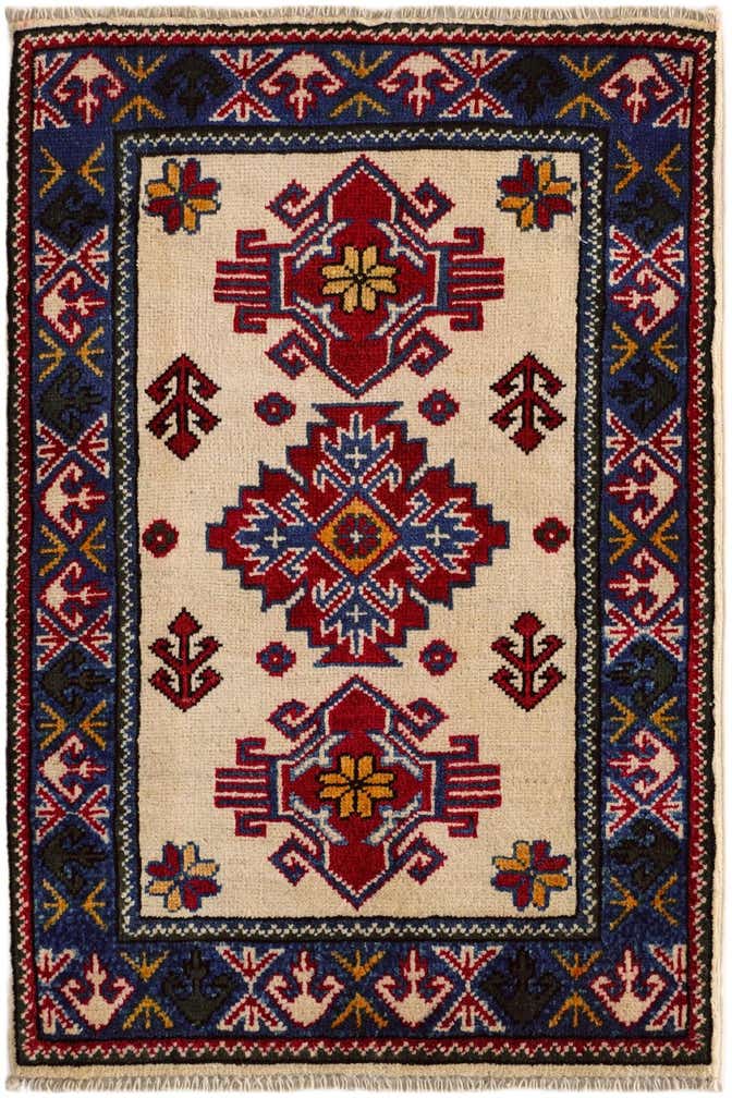 2' x 3' 1 Hand Knotted Kazak Rug