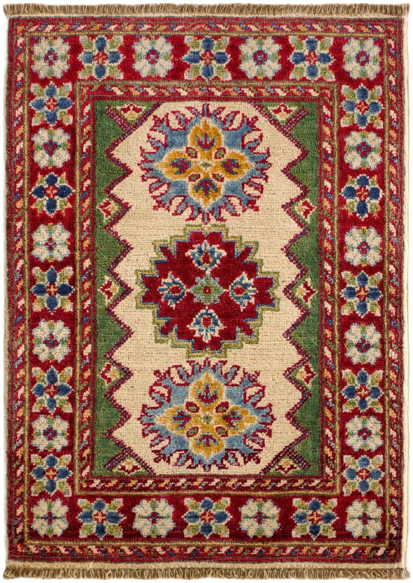 1' 11 x 2' 9 Hand Knotted Kazak Rug
