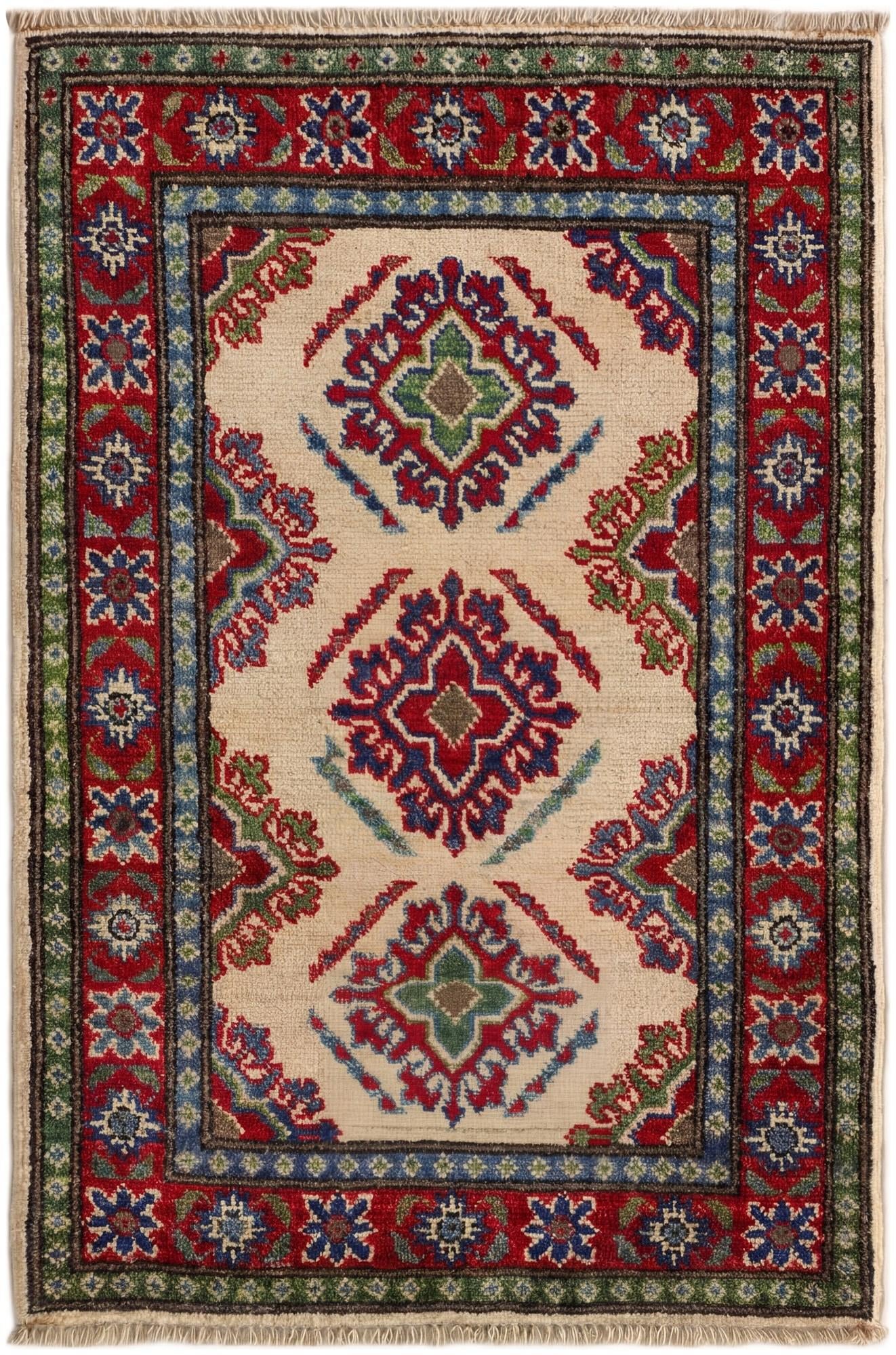 2' x 3' 1 Hand Knotted Kazak Rug