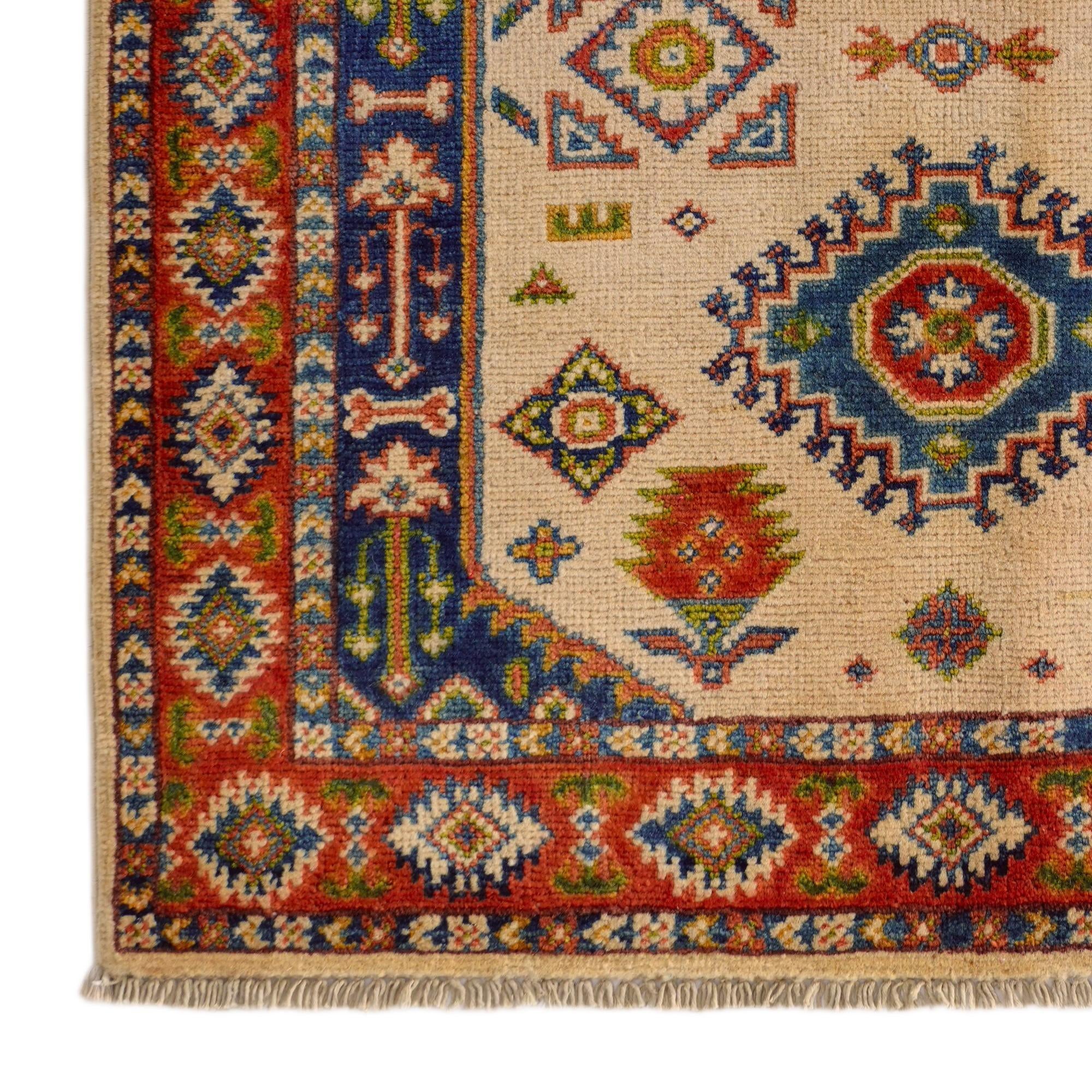 2' 9 x 4' Hand Knotted Kazak Rug