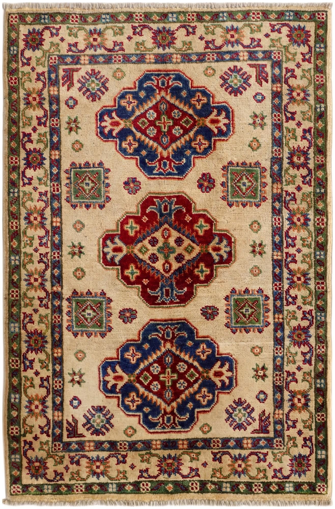 2' 8 x 4' Hand Knotted Kazak Rug