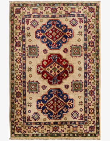 2' 8 x 4' Hand Knotted Kazak Rug