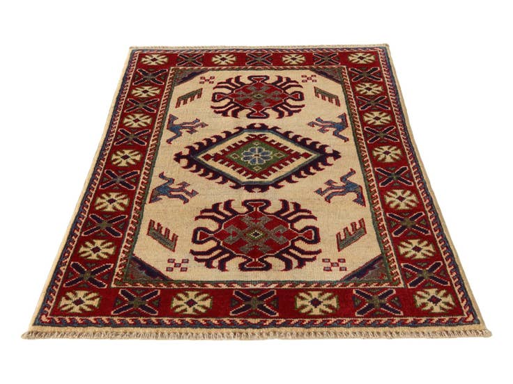 Detail image of 2' 7 x 4' Hand Knotted Kazak Rug