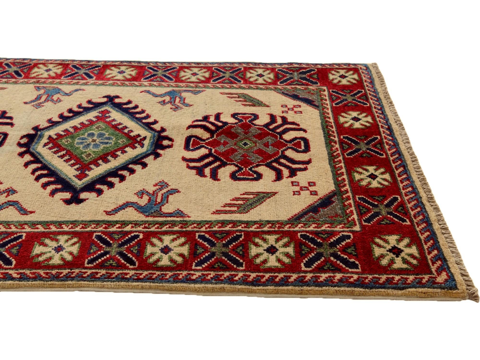 2' 7 x 4' Hand Knotted Kazak Rug