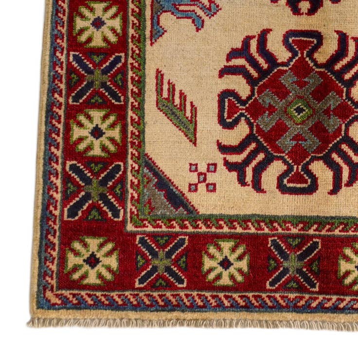 Detail image of 2' 7 x 4' Hand Knotted Kazak Rug