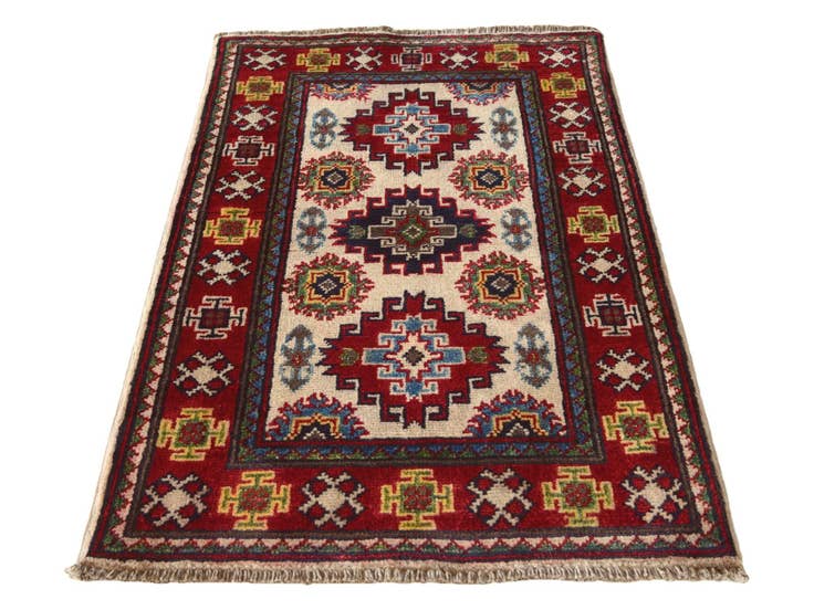 Detail image of 2' x 3' 4 Hand Knotted Kazak Rug