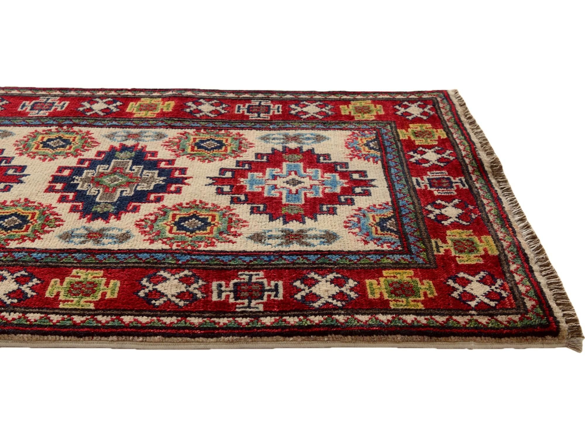 2' x 3' 4 Hand Knotted Kazak Rug