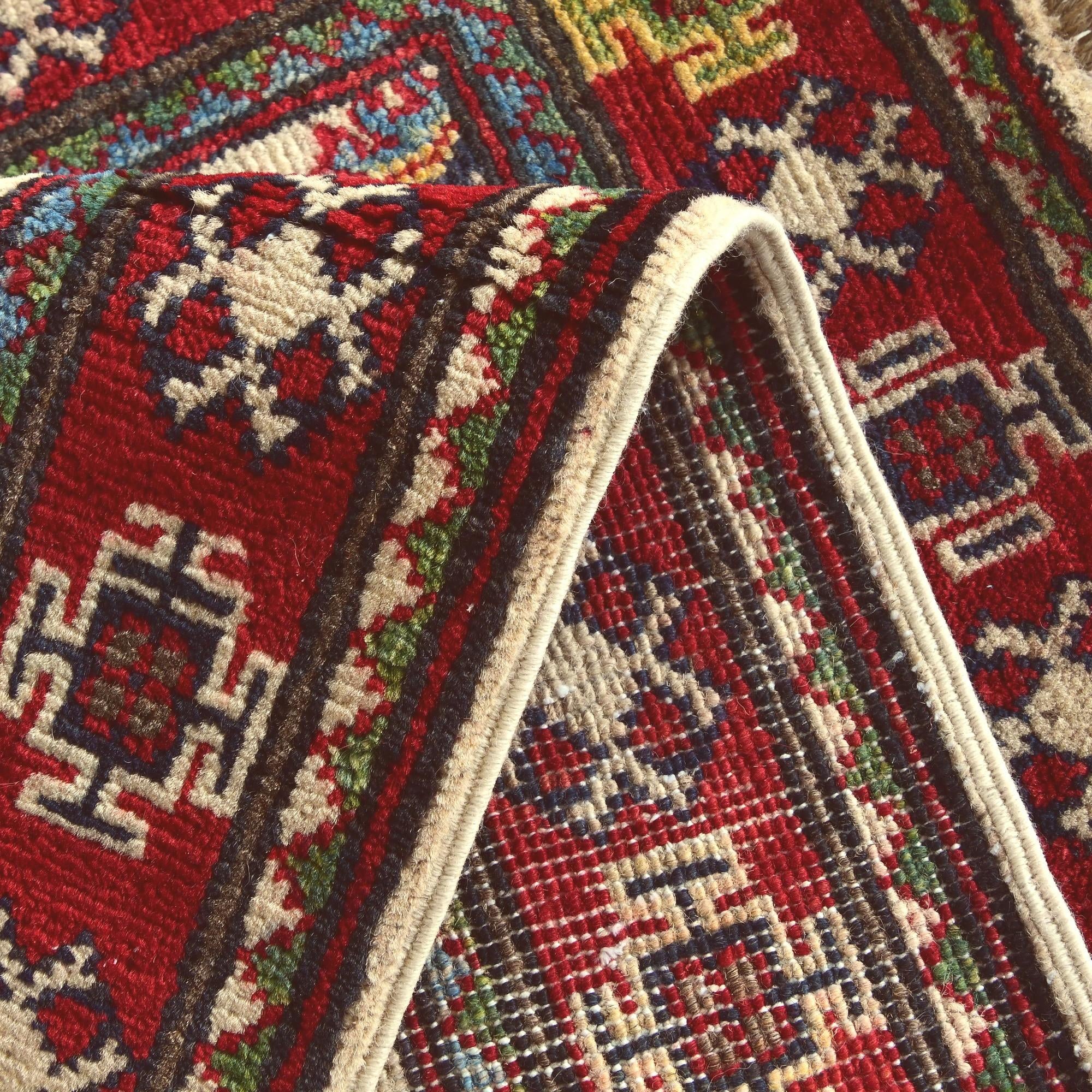 2' x 3' 4 Hand Knotted Kazak Rug