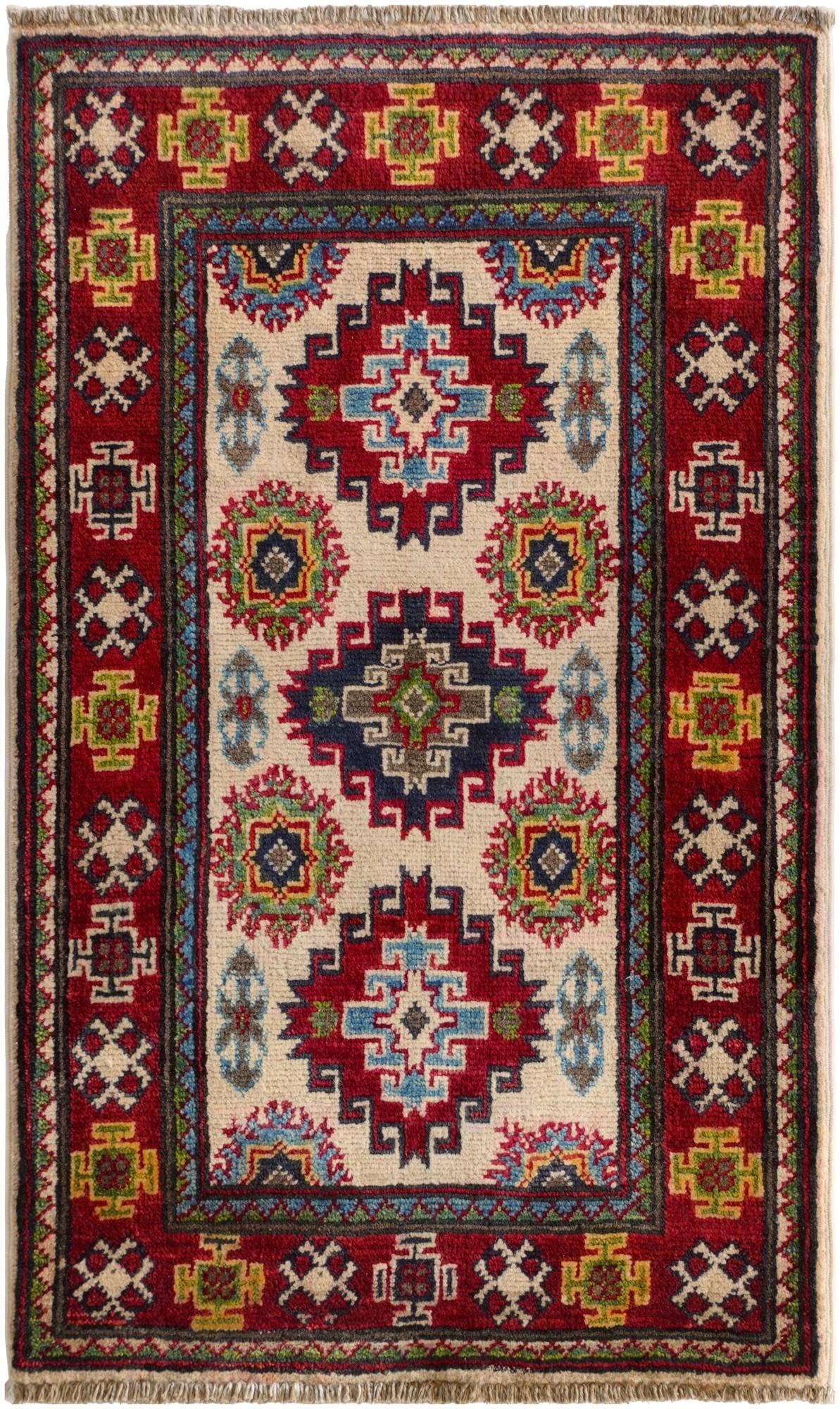 2' x 3' 4 Hand Knotted Kazak Rug