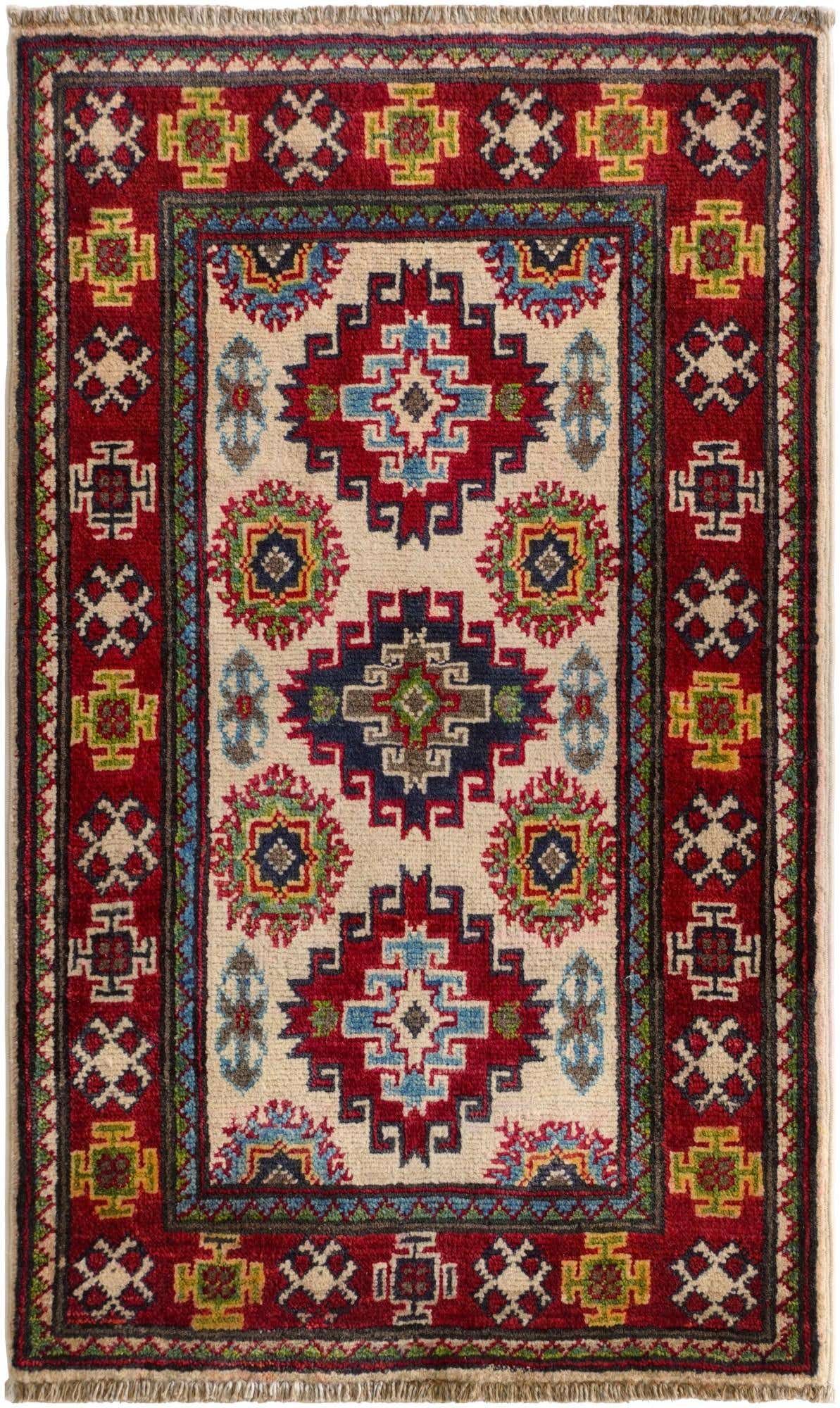 2' x 3' 4 Hand Knotted Kazak Rug