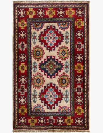 2' x 3' 4 Hand Knotted Kazak Rug