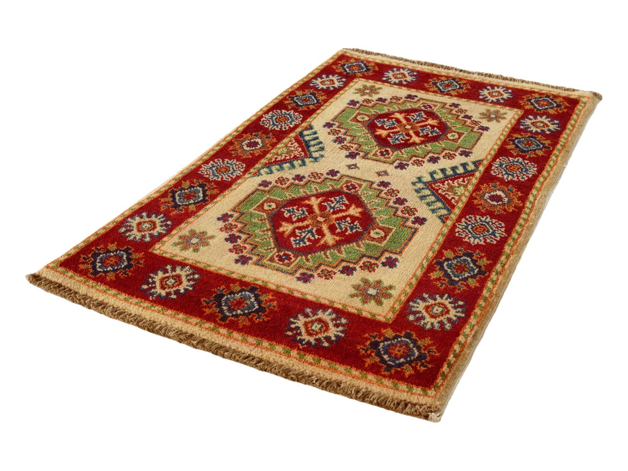 2' x 3' 4 Hand Knotted Kazak Rug