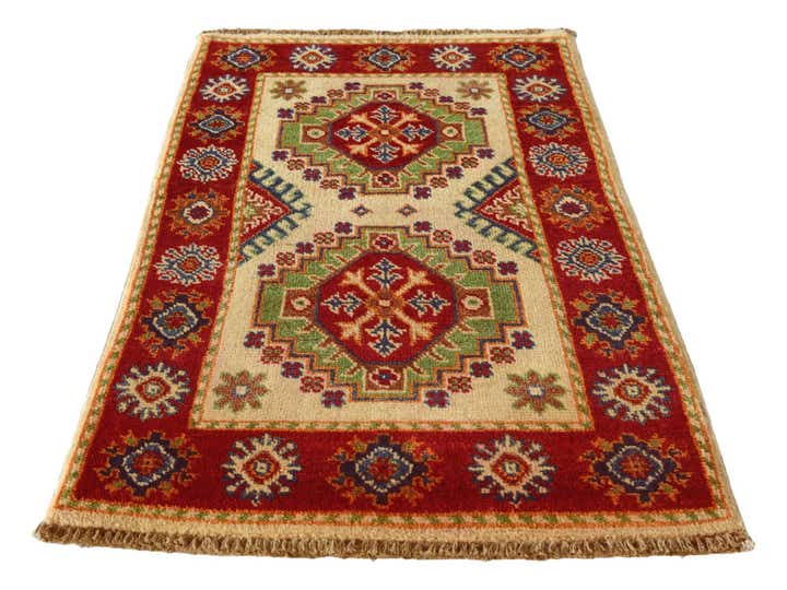 2' x 3' 4 Hand Knotted Kazak Rug